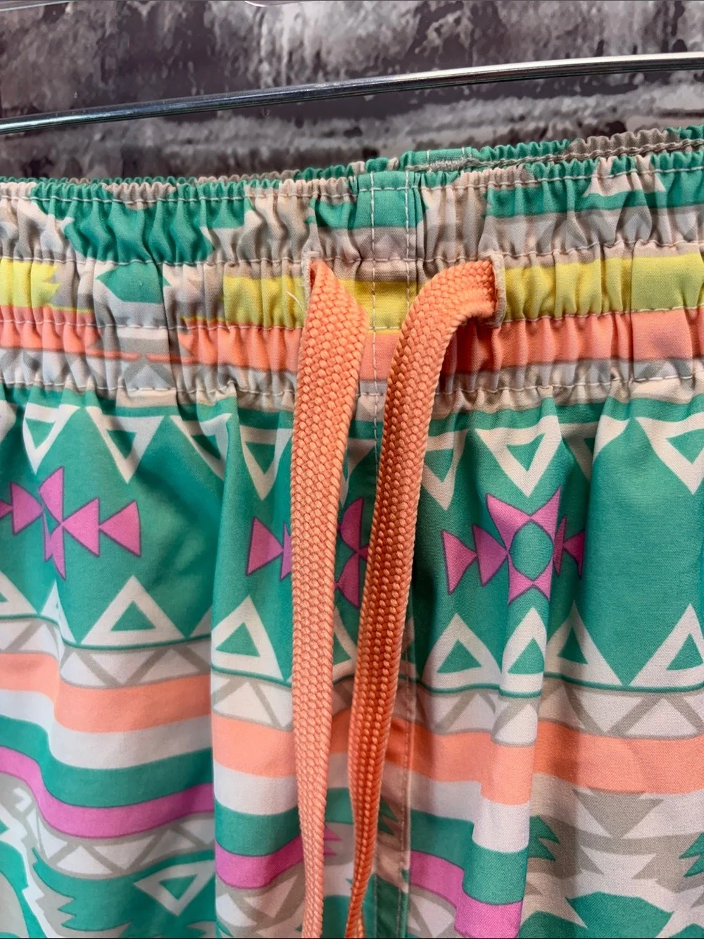 chubbies Aztec Print Athletic Shorts in Mint & Coral